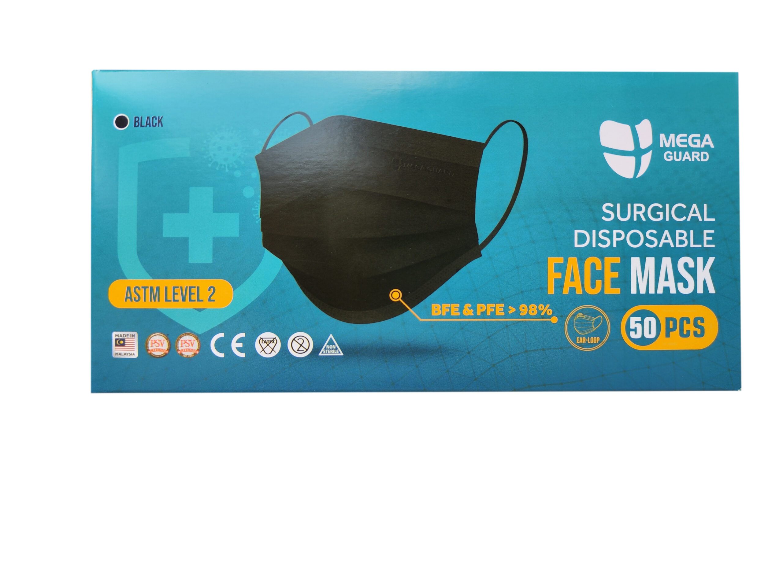 Mega Guard Surgical Mask 3ply (Black)