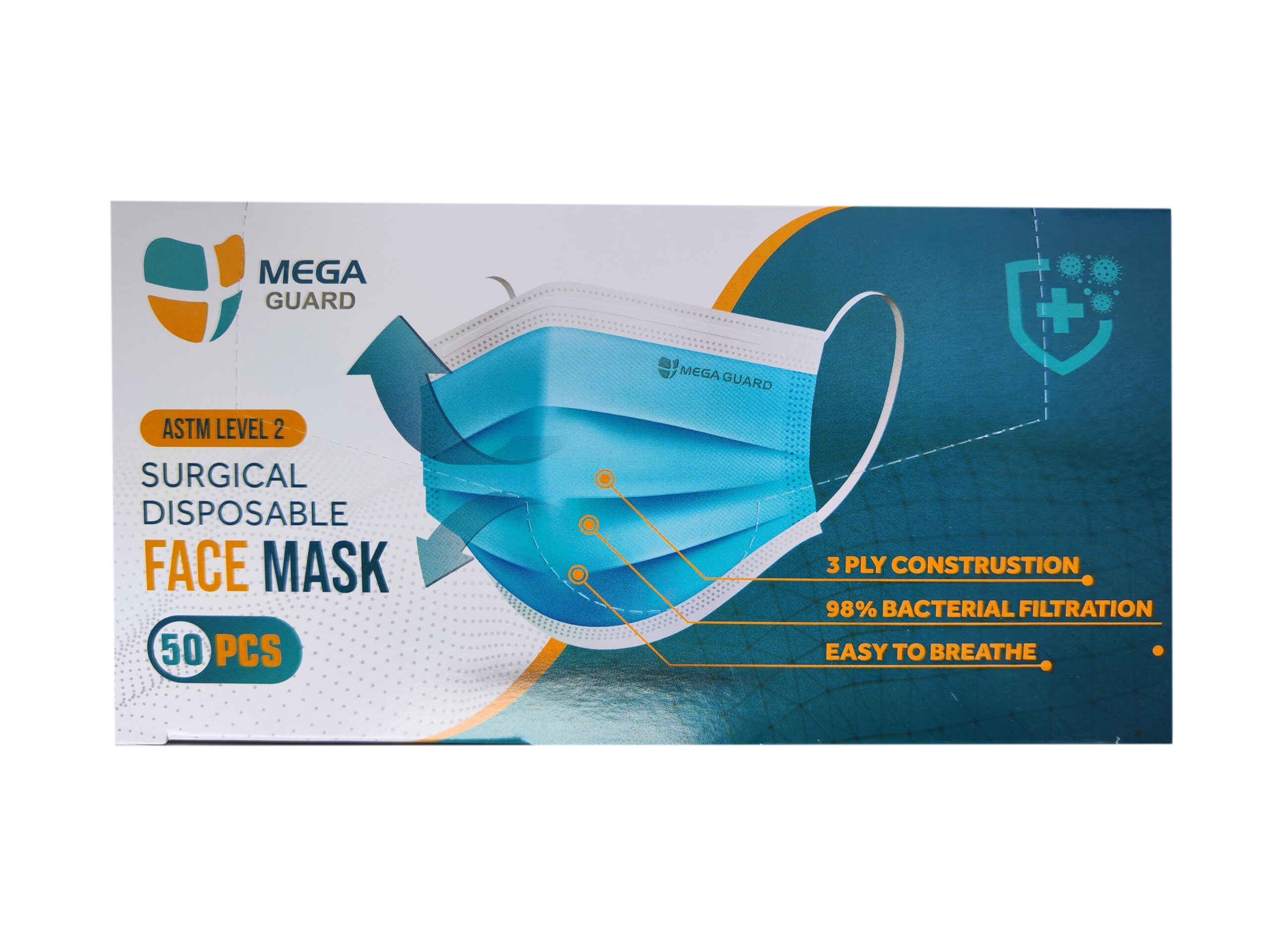 Mega Guard Surgical Mask 3ply (Surgical Blue)