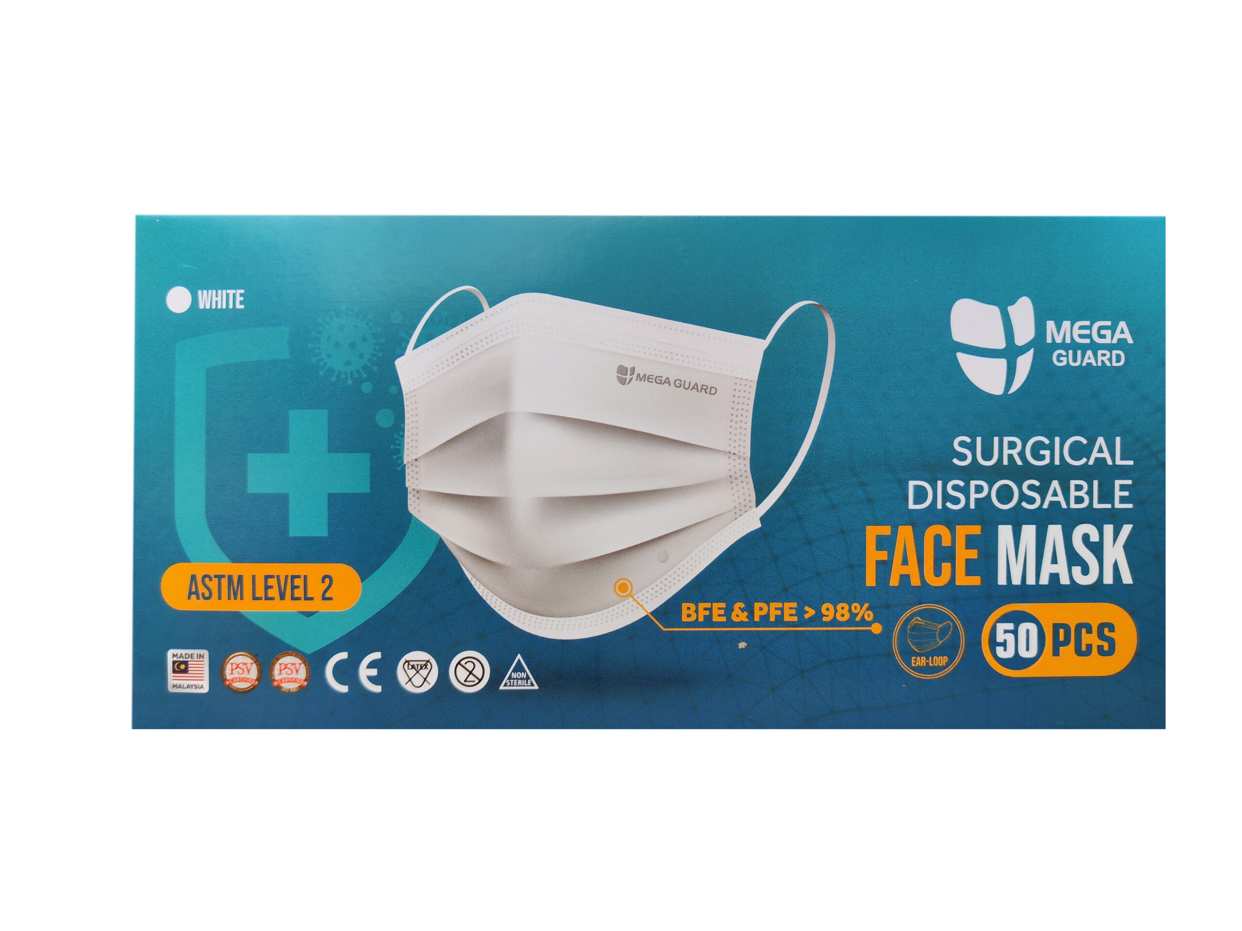 Mega Guard Surgical Mask 3ply (White)